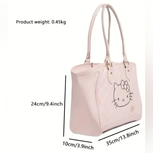NEW Hello Kitty Butterly Barbiecore Pink Quilted Tote Bag - Picture 3 of 8